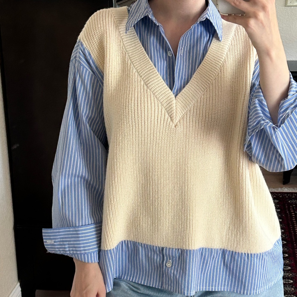 MIXED SWEATER SHIRT